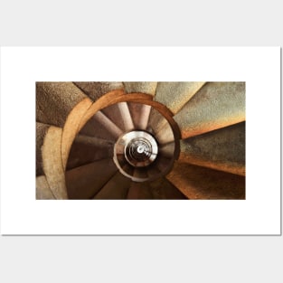 Symmetric Spiral Staircase Coloured Photography Posters and Art